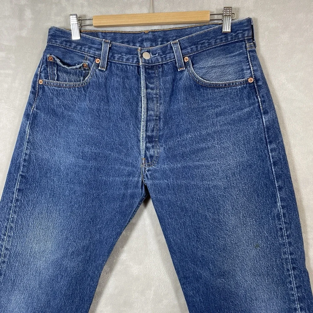 Vtg Y2K Levis 501xx Jeans Mens 36x31 (fit 33x27) 501 0000 Dark Wash Whisker